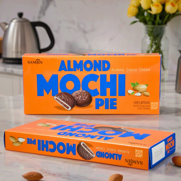 Моти в шоколаде с миндалем - Almond Mochi Cake 150г. (25г*6шт)., Вкус: миндаль, изображение 3