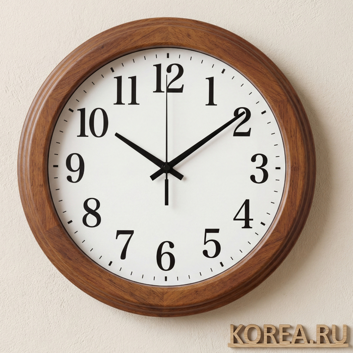 Настенные часы Lamer GL231 коричневые 320х320 мм с плавным ходом