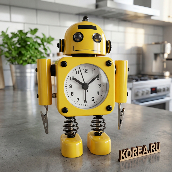 Часы-будильник Stella ST-2754YL игровой робот-персонаж желтый, изображение 2