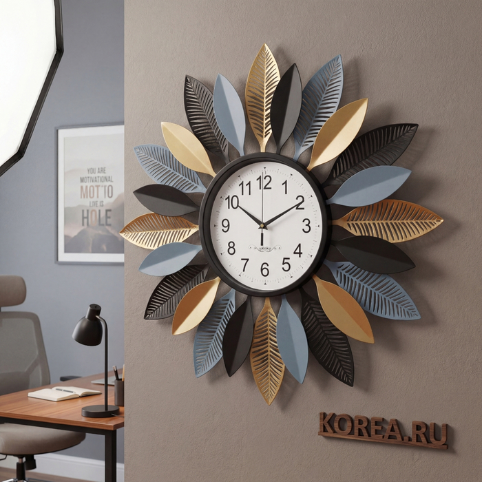 Дизайнерские настенные часы Stella ST1833CL - 765×765 мм с декоративными лепестками, изображение 2