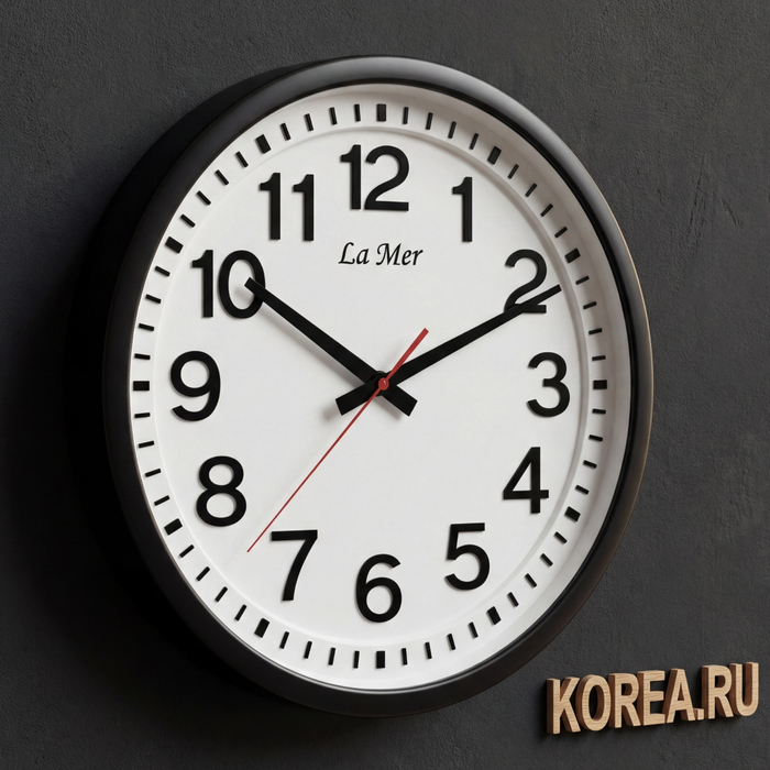 Часы настенные La Mer GD361 классический дизайн в чёрном цвете 340x340 мм, изображение 2