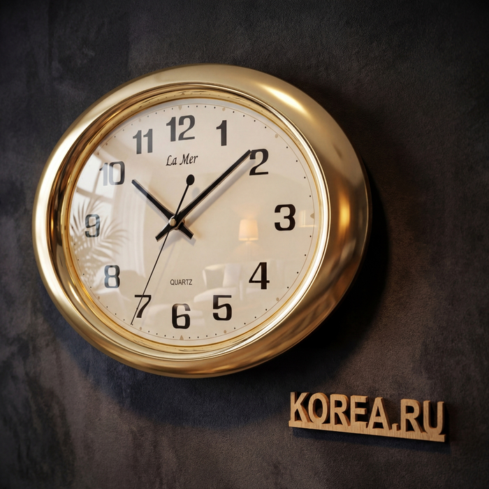 Настенные часы La Mer GD121-12 классического стиля 260x400 мм с золотым корпусом, изображение 2