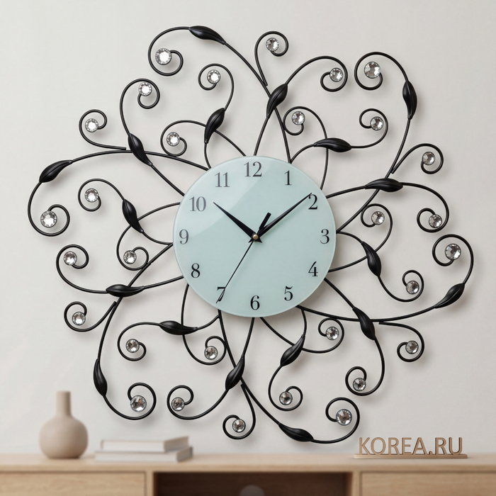 Настенные часы Stella ST2201 с кристаллами, 590×590 мм – оригинальный декор для интерьера