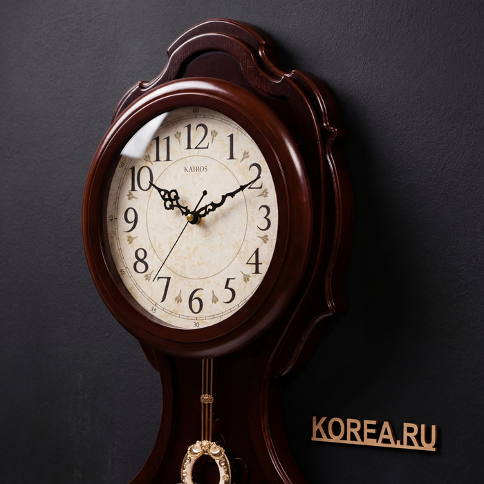 Настенные часы Kairos KS 929 винтажный стиль с маятником 710x345x85 мм, изображение 2