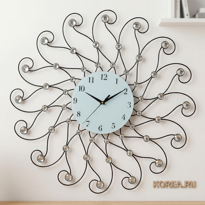 Интерьерные часы Stella ST2208 с металлическим декором и стразами, 630 мм