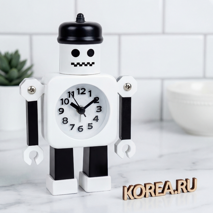 Часы-будильник Stella 2774K в стиле робота — весёлый помощник для детской, изображение 2