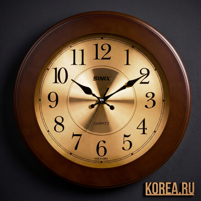 Настенные часы SINIX 1068GA коричневые 400 мм в классическом стиле, изображение 2