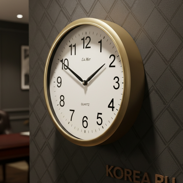 Настенные часы La Mer GD055006 классический стиль 298х298 мм золотой корпус, изображение 2