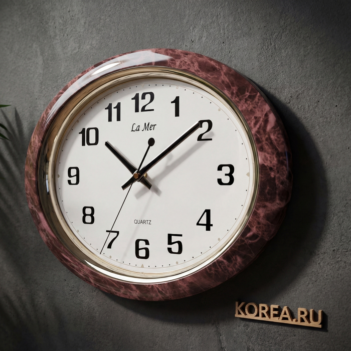 Настенные часы La Mer GD121-14 классические в коричневом цвете, 400х260 мм, изображение 2