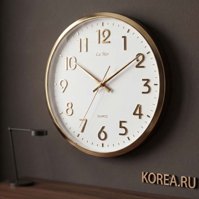 Настенные часы La Mer GD081-1 золотые круглые 320 мм, изображение 2