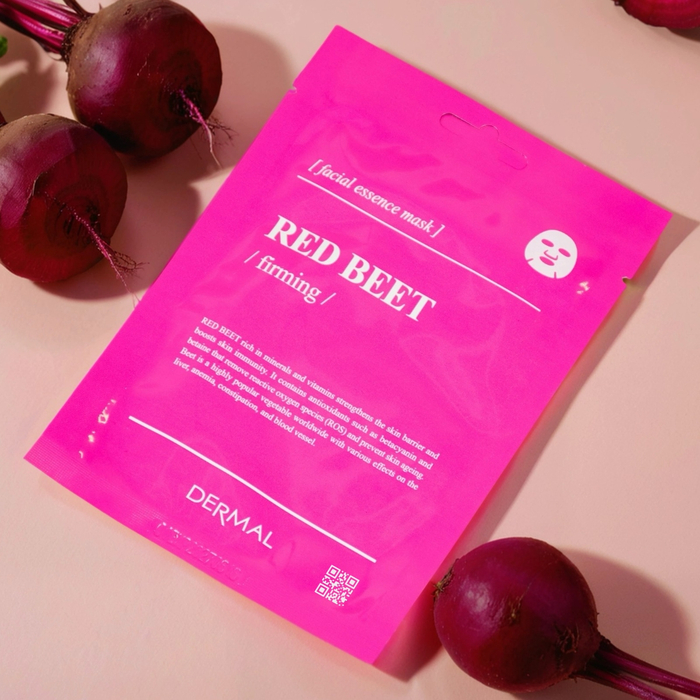 Укрепляющая маска Dermal с экстрактом свеклы - интенсивное восстановление и сияние кожи, Выбранный выриант маски: Свекла