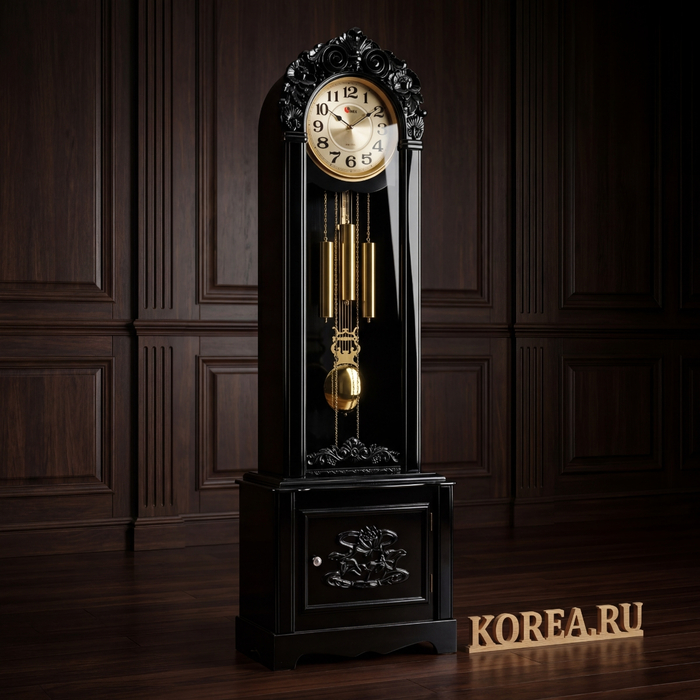 Напольные часы SINIX 925ES классический черный корпус с маятником 1920x520x260 мм, изображение 4