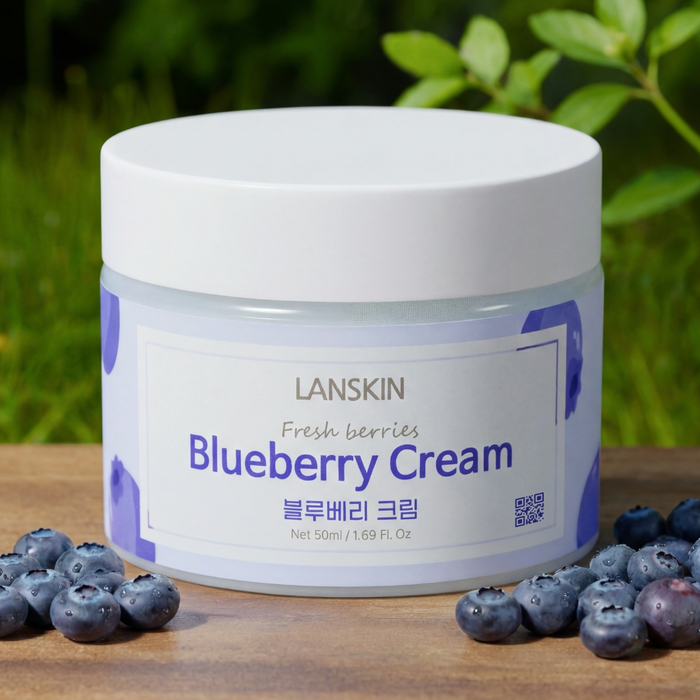 Питательный крем для лица LanSkin с голубикой для восстановления сияния, защиты от стресса и антиоксидантного омоложения чувствительной кожи, Из этой же серии: Крем, На основе: Голубика