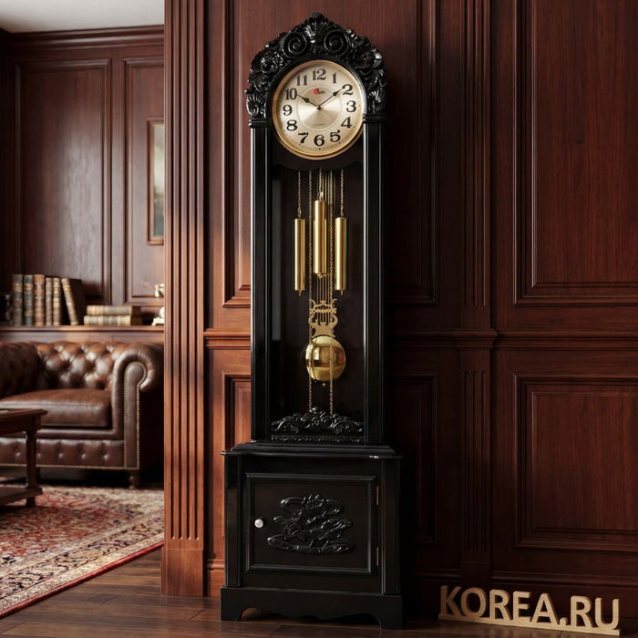 Напольные часы SINIX 925ES классический черный корпус с маятником 1920x520x260 мм, изображение 2