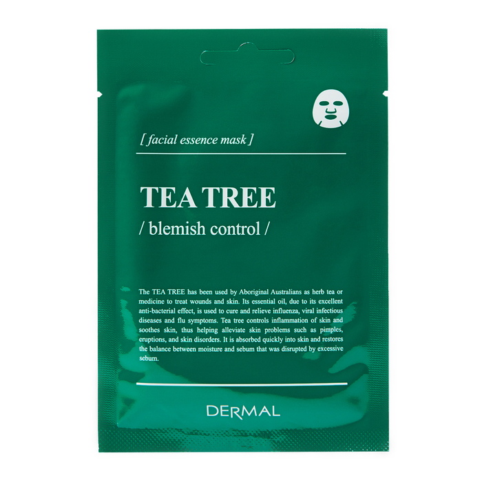 Оздоравливающая маска Dermal с экстрактом чайного дерева - глубокое очищение и антибактериальная защита кожи, Выбранный выриант маски: Чайное дерево