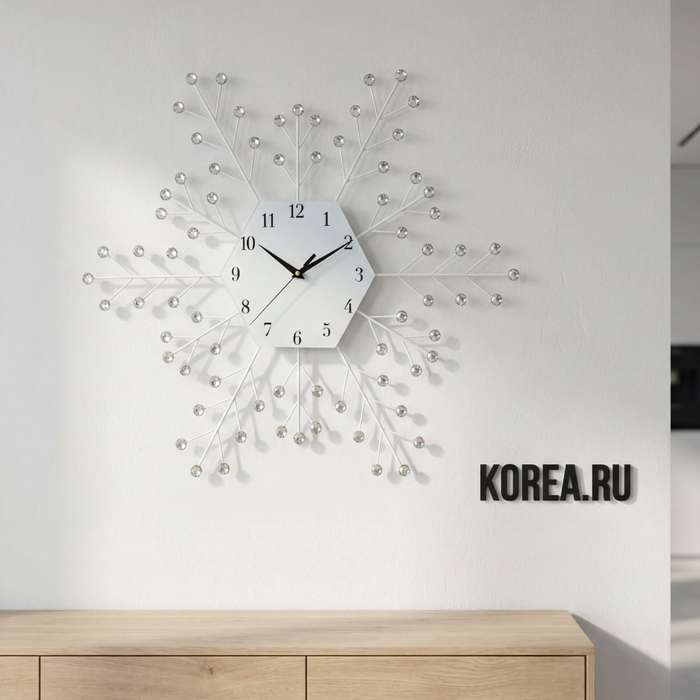 Настенные часы Stella ST1142 белые металлические 650х650 мм с бесшумным механизмом, изображение 4