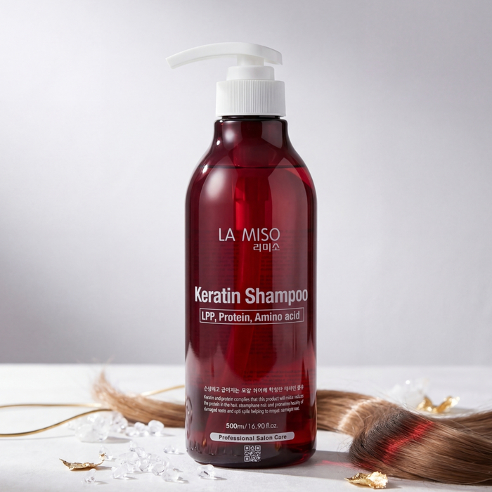 Укрепляющий шампунь La Miso с кератином для восстановления прочности и упругости волос, Из этой же серии: Шампунь